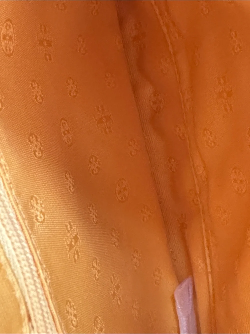 Tory Burch Mustard Yellow Leather Wristlet with Logo
